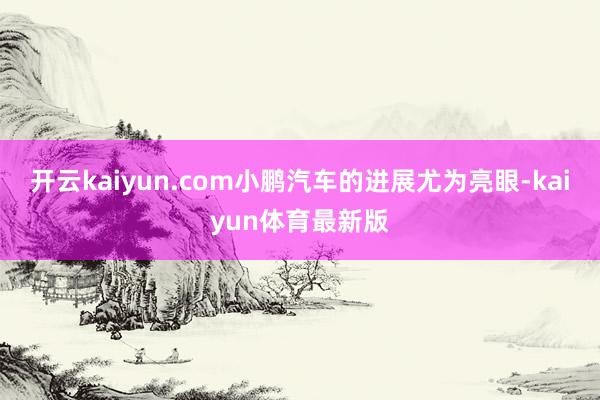 开云kaiyun.com小鹏汽车的进展尤为亮眼-kaiyun体育最新版