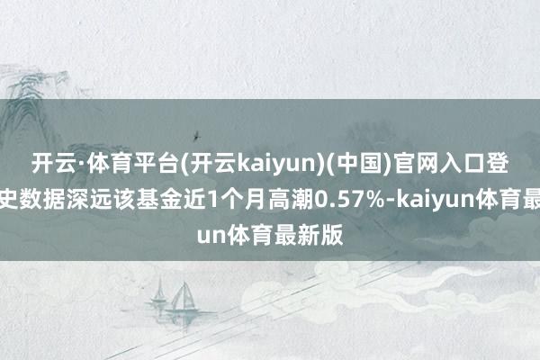 开云·体育平台(开云kaiyun)(中国)官网入口登录历史数据深远该基金近1个月高潮0.57%-kaiyun体育最新版