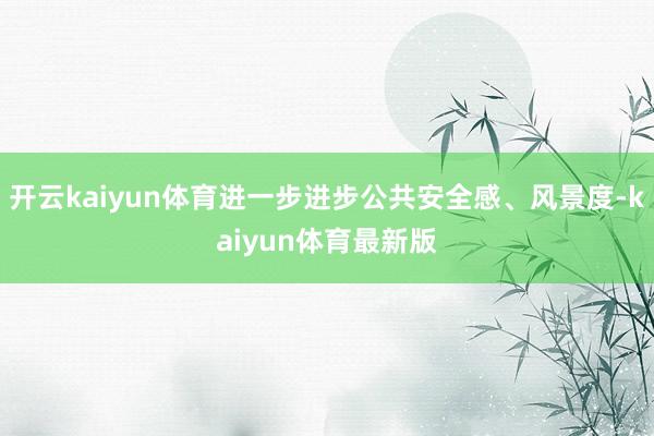 开云kaiyun体育进一步进步公共安全感、风景度-kaiyun体育最新版