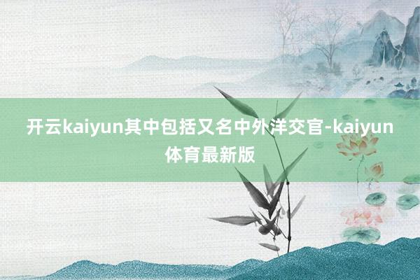 开云kaiyun其中包括又名中外洋交官-kaiyun体育最新版