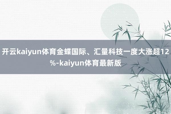 开云kaiyun体育金蝶国际、汇量科技一度大涨超12%-kaiyun体育最新版