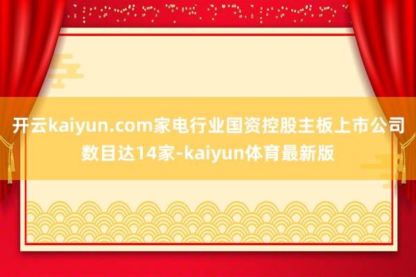 开云kaiyun.com家电行业国资控股主板上市公司数目达14家-kaiyun体育最新版