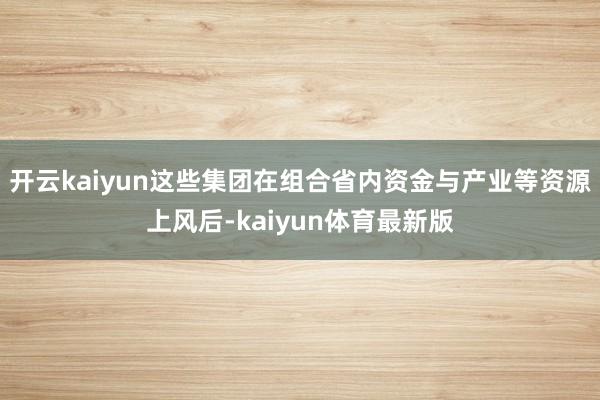 开云kaiyun这些集团在组合省内资金与产业等资源上风后-kaiyun体育最新版